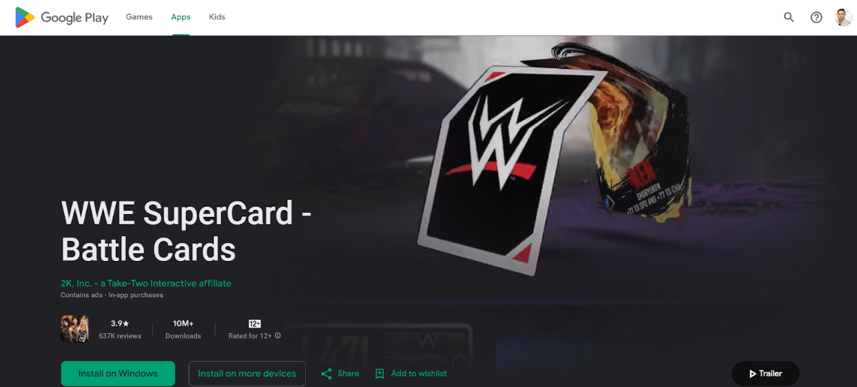 WWE SuperCard card